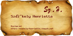 Székely Henrietta névjegykártya