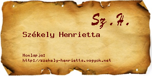 Székely Henrietta névjegykártya