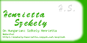 henrietta szekely business card